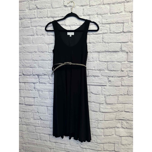 Jessica Simpson Maternity Black Midi Dress Sleeveless with Belt Size S - Picture 1 of 8